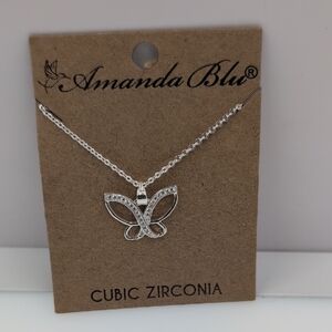 Silver Butterfly Pendant Necklace